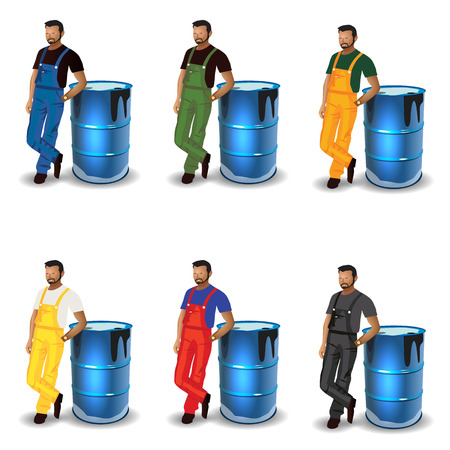 Oil man art creative costume. Vector Illustrationのイラスト素材