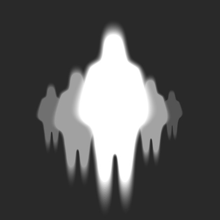 Silhouette of people ghosts art. Vector Illustrationのイラスト素材