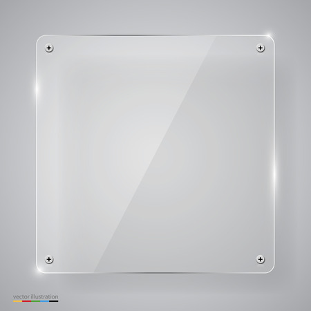 Empty transparent glass framework. Clean vector backgroundのイラスト素材