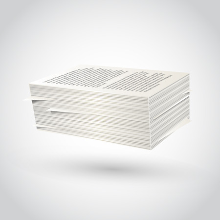 Ream of paper on white background. Vector illustration.