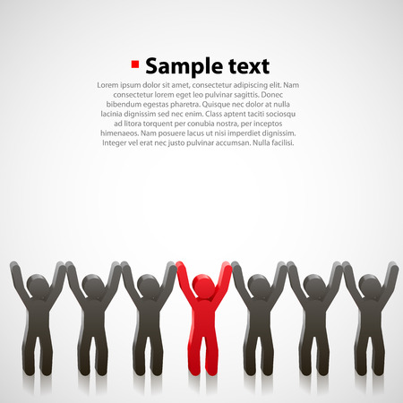 Team of abstract people art. Vector Illustrationのイラスト素材