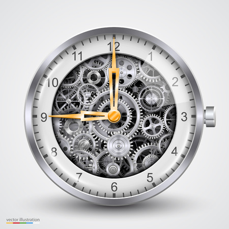 Hours of gears. art creavice. Vector illustrationのイラスト素材