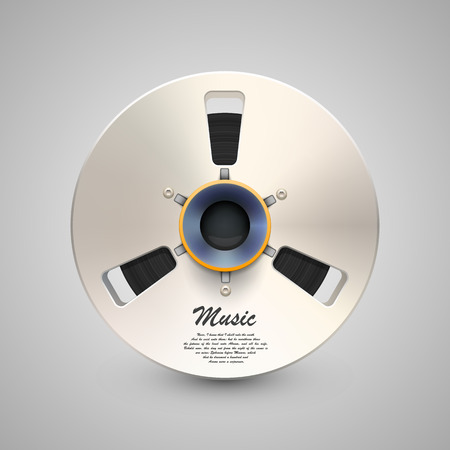 Vector metal music bobine object illustration backgroundのイラスト素材