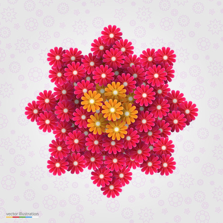 Abstract flower on bright background. Vector illustrationのイラスト素材