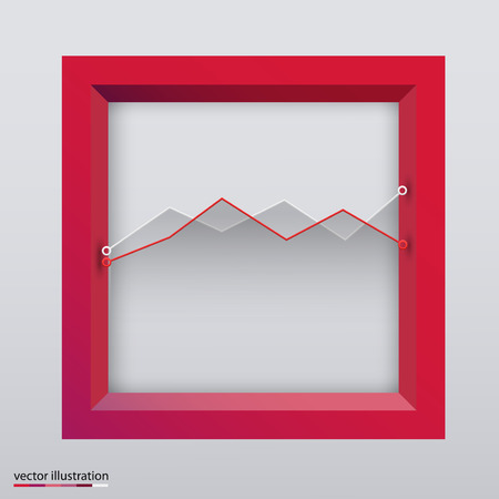 Graph in box. Vector illustration. Modern designのイラスト素材