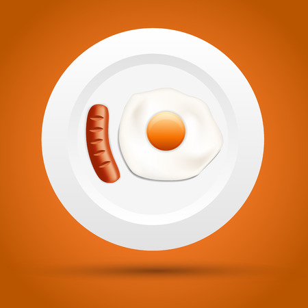 Scrambled egg in a bowl. Vector backgroundのイラスト素材