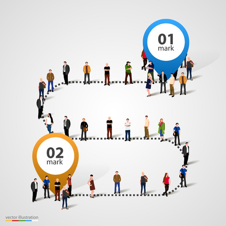 Business people standing in a line. Vector illustrationのイラスト素材