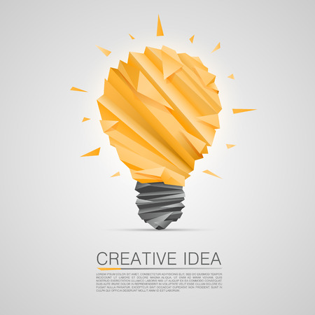 Creative idea of origami lamp. vector illustrationのイラスト素材