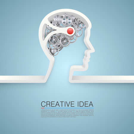 Creative idea hand art banner. vector illustrationのイラスト素材