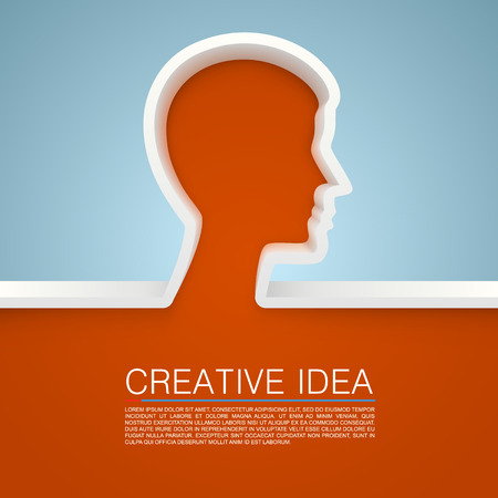 Creative idea hand art banner. vector illustrationのイラスト素材