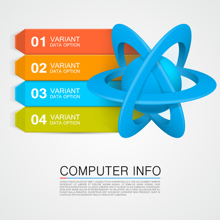 Illustration of an atom info. Vector illustrationのイラスト素材