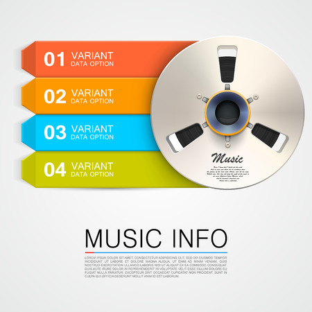 Metal music bobine info art. Vector illustrationのイラスト素材