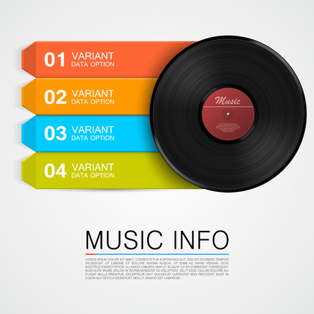 Abstract music info. Vinyl disk. Vector illustrationのイラスト素材