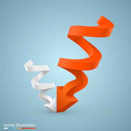 Spiral arrow sign art info. Vector illustrationのイラスト素材