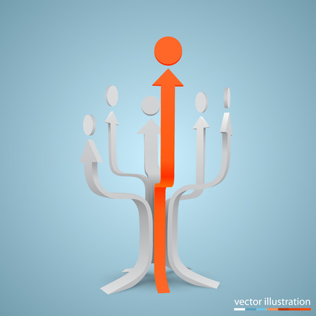 Tree with arrows art sign. Vector illustrationのイラスト素材