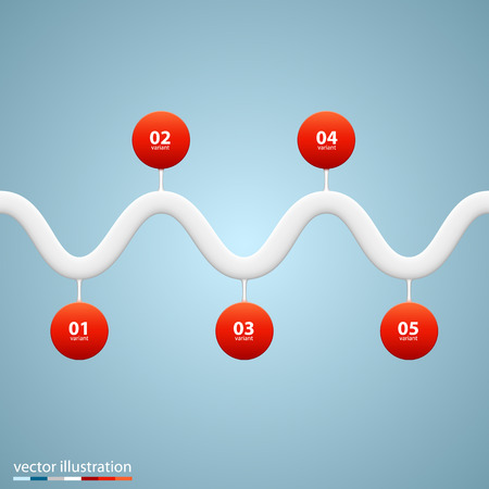 Wave infographic elements with numbers. Vector illustrationのイラスト素材