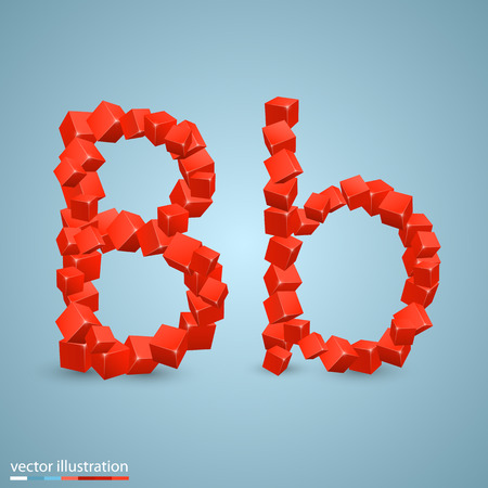 Cubes as a symbol font. Vector illustrationのイラスト素材