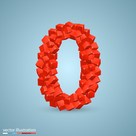 Cubes as a symbol font. Vector illustrationのイラスト素材