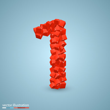 Cubes as a symbol font. Vector illustrationのイラスト素材