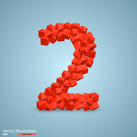 Cubes as a symbol font. Vector illustrationのイラスト素材