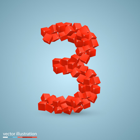 Cubes as a symbol font. Vector illustrationのイラスト素材