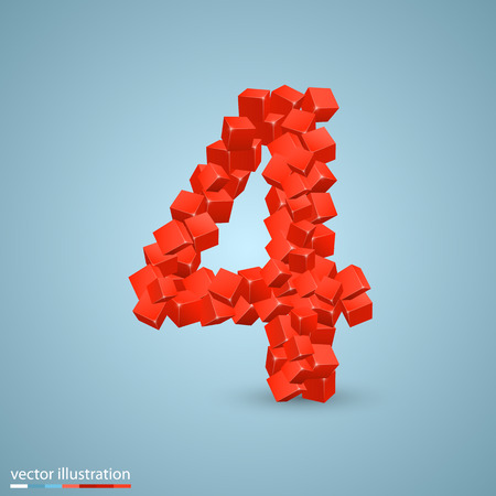 Cubes as a symbol font. Vector illustrationのイラスト素材