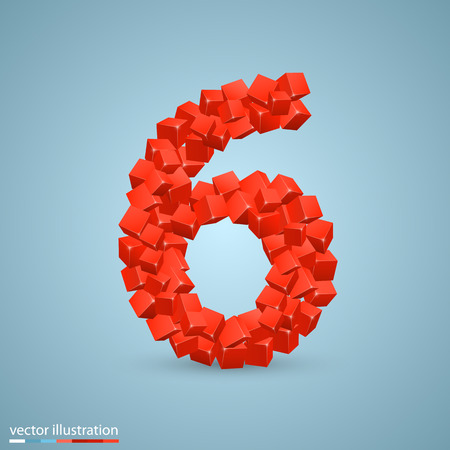 Cubes as a symbol font. Vector illustrationのイラスト素材