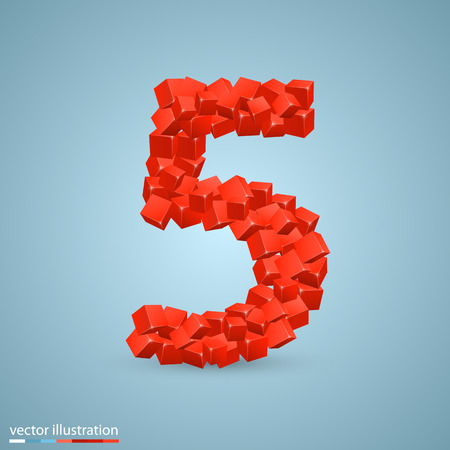 Cubes as a symbol font. Vector illustrationのイラスト素材