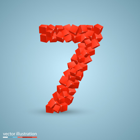 Cubes as a symbol font. Vector illustrationのイラスト素材