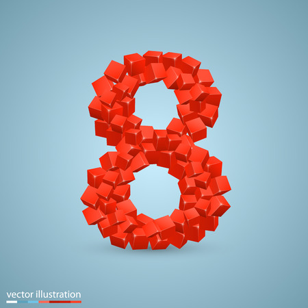 Cubes as a symbol font. Vector illustrationのイラスト素材