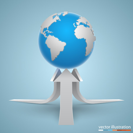 Arrows on the planet art. Vector illustrationのイラスト素材