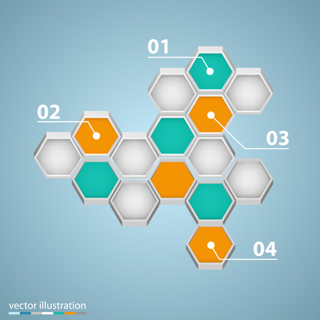 Info graphic design with hexagons art.のイラスト素材