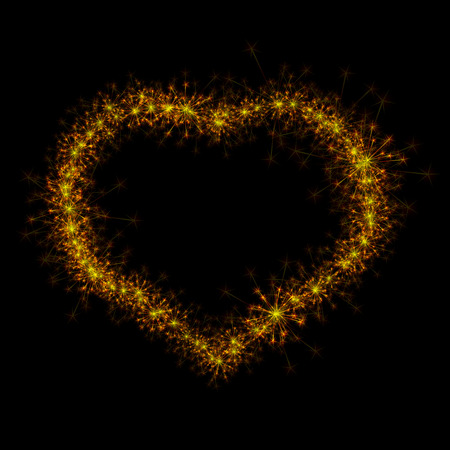 Heart sparkler art sign banner. のイラスト素材