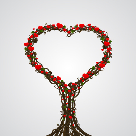 Heart tree card art creative.のイラスト素材