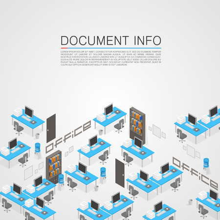 Office room it development art. Vector illustration