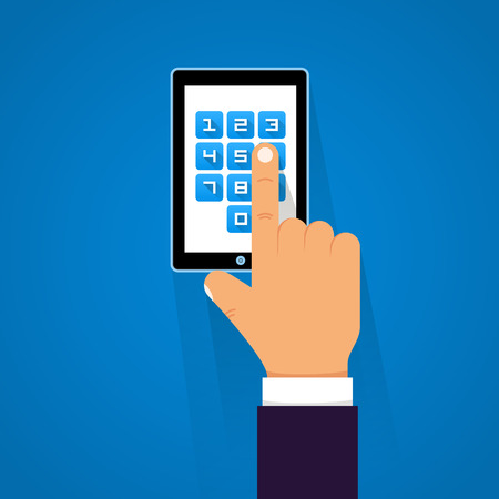 Password screen device flat art. Vector illustrationのイラスト素材