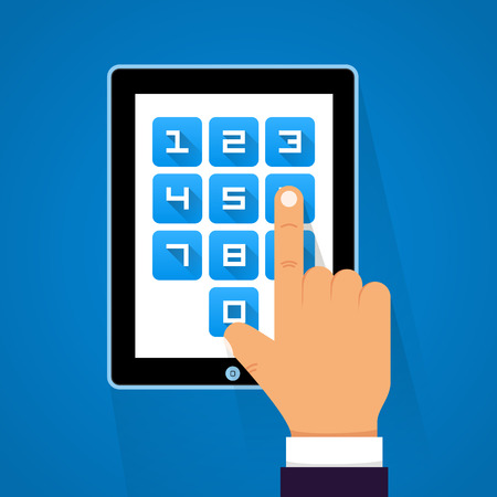 Password screen device flat art. Vector illustrationのイラスト素材