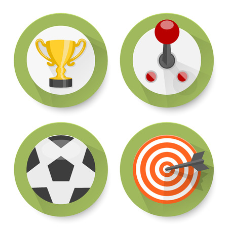 Set of flat games icons. Vector illustrationのイラスト素材
