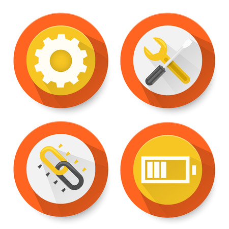 Set of flat settings icons. Vector illustrationのイラスト素材