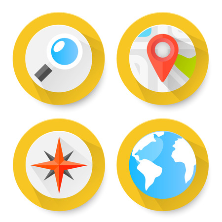 Set of flat location icons. Vector illustrationのイラスト素材
