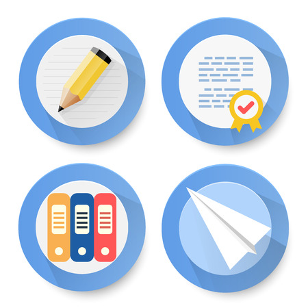 Set of flat document icons. Vector illustrationのイラスト素材