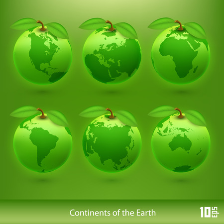 Ecology planet art apple ser. Vector illustrationのイラスト素材