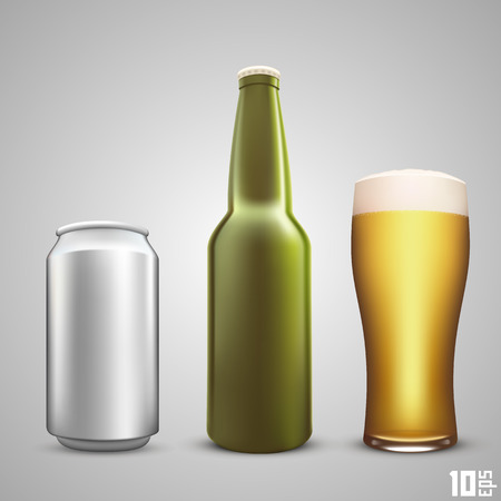 Beer collection set color art. Vector illustrationのイラスト素材