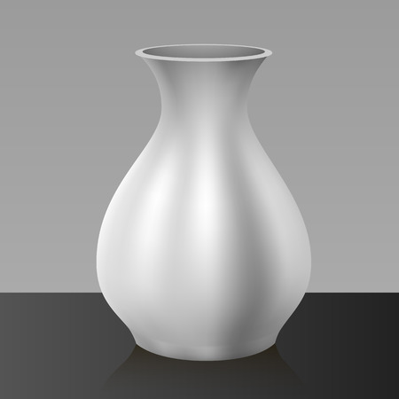 White vase, isolated on background. Vector illustrationのイラスト素材