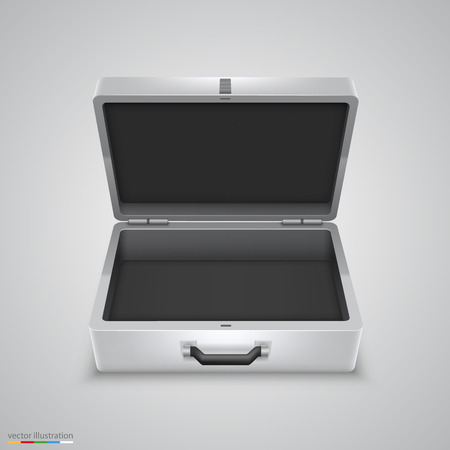 Outdoor metal briefcase art object. Vector Illustrationのイラスト素材