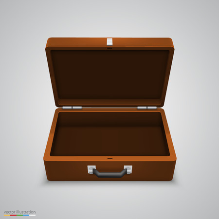 Outdoor leather briefcase art object. Vector Illustrationのイラスト素材