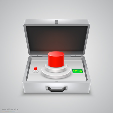 Outdoor metal briefcase button art object. Vector Illustrationのイラスト素材