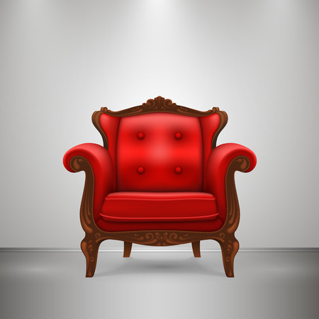 Retro chair red art furniture. Vector Illustrationのイラスト素材