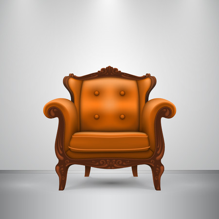 Retro chair orange art furniture. Vector Illustrationのイラスト素材
