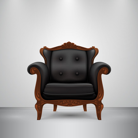 Retro chair black art furniture. Vector Illustrationのイラスト素材